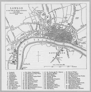 Prints of Map of London at the time of Queen Elizabeth I Royalty Prints: London Map 1560 Print - Aggas Map of Elizabethan London