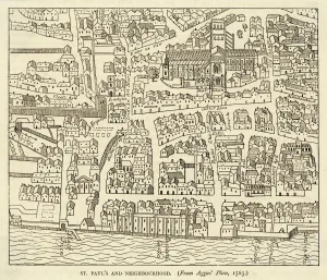 St Pauls Area Print from Agass Plan