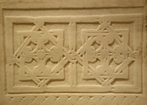 Marble slab decorated with geometric designs and filigree. C Marble slab decorated with geometric designs and filigree. C