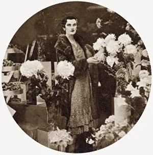 Margaret Whigham flower arranging in Selfridge's window Margaret Whigham flower arranging in Selfridge's window