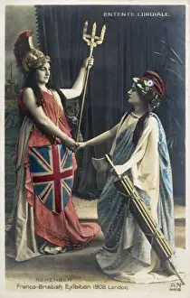 Lithograph Print of Marianne and Britannia