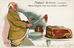 Market Reports - English Country Squire carves the beef Market Reports - English Country Squire carves the beef
