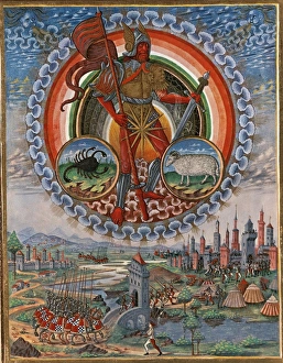 Mars with the zodiac signs of Aries and Scorpio. Illustratio Mars with the zodiac signs of Aries and Scorpio. Illustratio