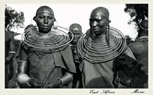 Masai - Kenya, East Africa - Amazing neck rings. Date: 1949 Masai - Kenya, East Africa - Amazing neck rings. Date: 1949