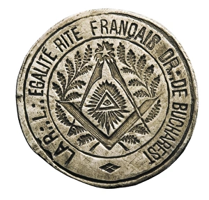 Masonic Seal. French Rite. Budapest, 19th century Masonic Seal. French Rite. Budapest, 19th century