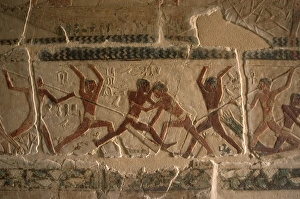 Mastaba of Nefer and Kahay. Relief. Fighters. Egypt Mastaba of Nefer and Kahay. Relief. Fighters. Egypt