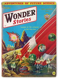 Master of the Asteroid, Wonder Stories Scifi Magazine Cover Master of the Asteroid, Wonder Stories Scifi Magazine Cover