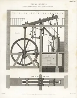 Matthew Boulton and James Watt Steam Engine Print, 1776