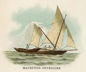 19th Century Sailing Vessels Prints: Mauritius Outrigger