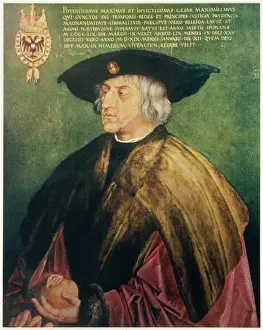 Albrecht Durer Prints: Woodcut Print of Maximilian I by Albrecht Durer