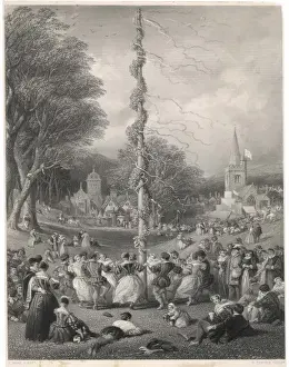 Traditional English Folk Dance Prints: Maypole (Nash)