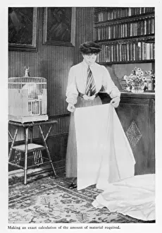 Woman Measuring Cloth Print