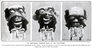 Mechanical monster head at the London Hippodrome Mechanical monster head at the London Hippodrome