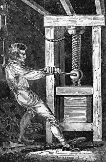 Industrial Machinery History Prints: Mechanical Power 1827