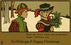 Medieval Christmas Print, 1902: A Winter Scene