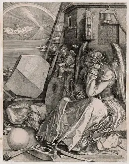 Albrecht Durer Prints: Melancholia Print, a Lithograph