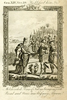Melchizedek bringing forth bread and wine Melchizedek bringing forth bread and wine