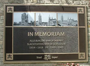 Memorial Plaque to Ypres Civilians WW1 and WW2 Memorial Plaque to Ypres Civilians WW1 and WW2