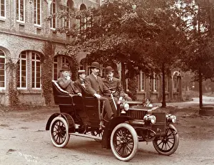 Vintage Automobile Prints: Four men in a car
