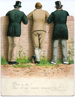 Three men on a reversible New Year card Three men on a reversible New Year card