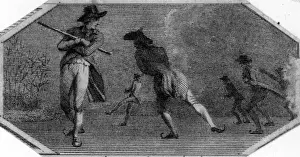 Winter Sports History Prints: Men skating