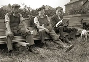 Three Men Taking a Break Print: A Back Garden Scene