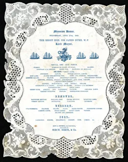 Menu, Lord Mayor of London Dinner, Mansion House Menu, Lord Mayor of London Dinner, Mansion House