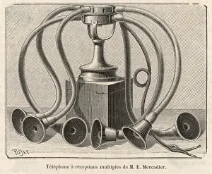 Early Telephone Technology Prints: Mercadiers Multiphone