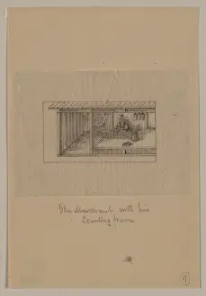 The Merchant with his Counting Frame Print, 1878