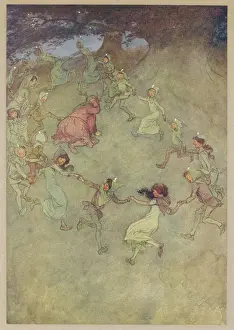 Print of Falstaff trapped in Windsor Forest, Act IV Scene iii