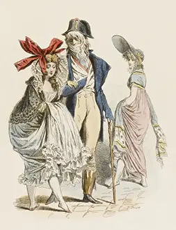 Merveilleuses Print: 18th Century Fashion Illustration