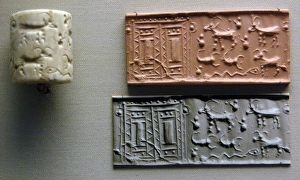 Mesopotamia. White calcite. Cylinder seal. From Mesopotamia Mesopotamia. White calcite. Cylinder seal. From Mesopotamia