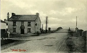 Prints of The Metal Bridge Inn and Bridge, Blackford, Carlisle, Cumbria, England. Date: 1900s Carlisle Prints: The Metal Bridge Inn & Bridge Print, Cumbria 1900s
