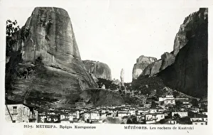 Meteora, Greece - The Village of Kastraki. Date: 1950 Meteora, Greece - The Village of Kastraki. Date: 1950