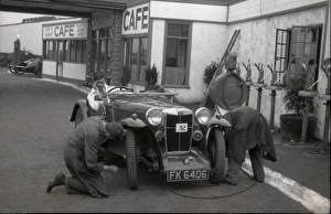 MG sports car outside Day & Night Cafe MG sports car outside Day & Night Cafe
