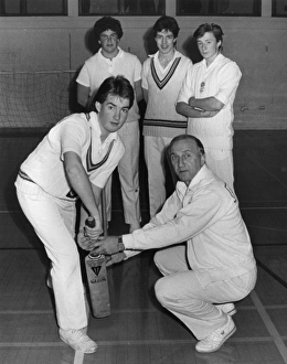 Micky Stewart, cricketer, coaching schoolboys, Penzance Micky Stewart, cricketer, coaching schoolboys, Penzance