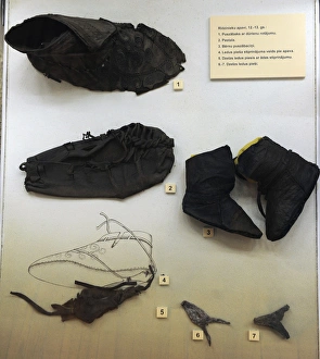 Middle Ages. Latvia. Footwear. Riga. 12th-13th century Middle Ages. Latvia. Footwear. Riga. 12th-13th century