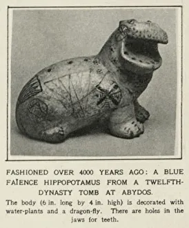 A Middle Kingdom Turquoise Blue Faience Hippopotamus from a 12th-13th Dynasty A Middle Kingdom Turquoise Blue Faience Hippopotamus from a 12th-13th Dynasty