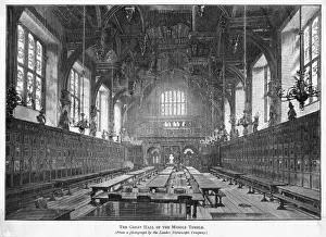 Middle Temple Hall Print - A Lithograph of the Great Hall