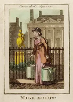 Milkwoman in Cavendish Square, London Print