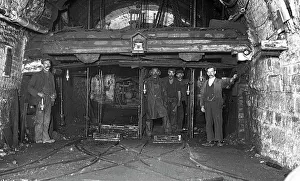 Miners at the pit bottom, Tirpentwys Colliery, South Wales Miners at the pit bottom, Tirpentwys Colliery, South Wales