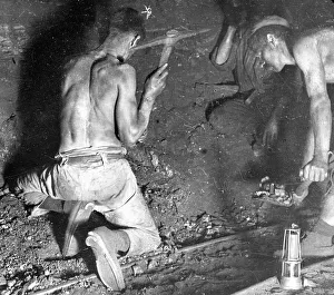 Miners working at the coalface, South Wales Miners working at the coalface, South Wales