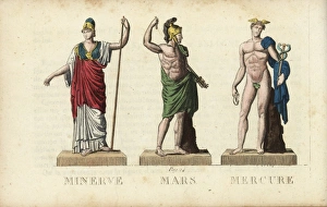 Minerva, Mars, and Mercury, Roman gods Minerva, Mars, and Mercury, Roman gods