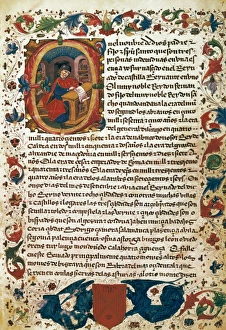 Miniature with capital letter depicting Inigo Lopez de Mendo Miniature with capital letter depicting Inigo Lopez de Mendo
