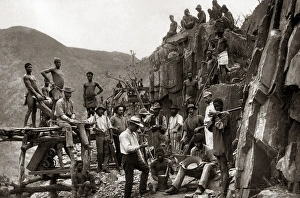 Mining - workers at the face, South Africa, circa 1888 Mining - workers at the face, South Africa, circa 1888