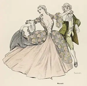 Minuet Print - Aristocratic Couple in Stately Dance