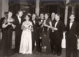 Miss Florence Barwood, in white, talking to John Stack Miss Florence Barwood, in white, talking to John Stack