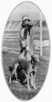Miss Isabel Jeans with her greyhound Miss Isabel Jeans with her greyhound
