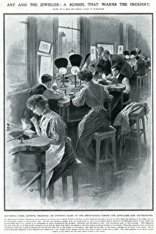 Mixed gender evening class at an arts school 1909 Mixed gender evening class at an arts school 1909