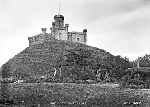 Prints of The Moat, Donaghadee - looking up to the moat with a cart in the foreground. (Location: Northern Ireland: County Down: Donaghadee). Date: circa early 1900s Donaghadee Prints: Early 20th Century Print of The Moat, Donaghadee